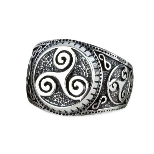 Triskele Ring keltischer Knoten Gothic Wicca Magie 925er Silber Silberring (59 (18.8)) von etNox