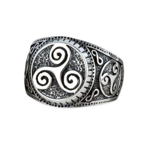 Triskele Ring keltischer Knoten Gothic Wicca Magie 925er Silber Silberring (68 (21.6)) von etNox