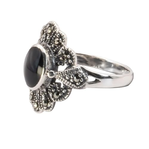 etNox Black Marcasite Frauen Ring schwarz/silberfarben 56 von etNox