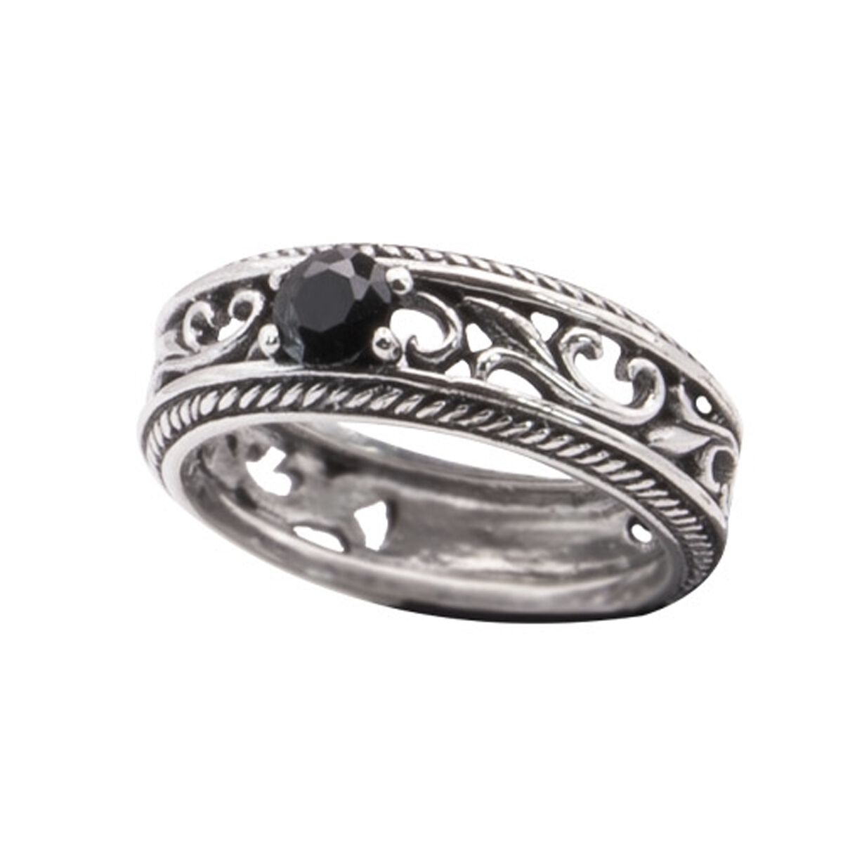 etNox - Gothic Ring - Princess - für Damen - schwarz/silberfarben von etNox