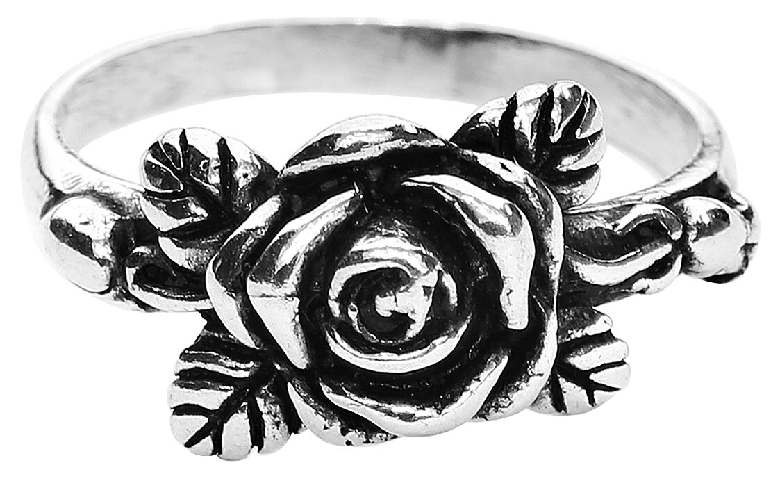 etNox - Gothic Ring - Rose - für Damen - schwarz/silberfarben von etNox