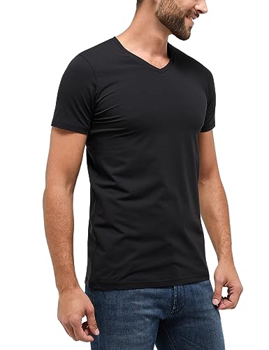 ETERNA Herren Bodyshirt mit verlängertem V-Ausschnitt schwarz 2XL_H von ETERNA