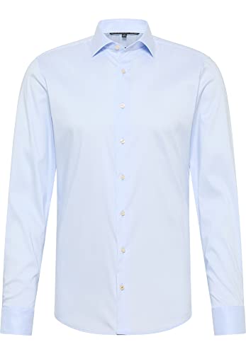 ETERNA Slim Fit Performence Hemd Langarm New Kent Stretch eisblau Größe 40 von ETERNA