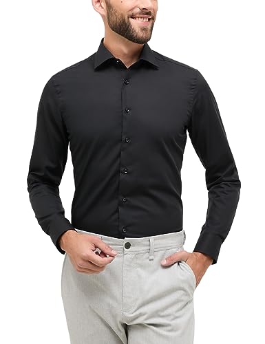 ETERNA Herren Original Shirt Slim FIT 1/1 schwarz 40_H_1/1 von ETERNA