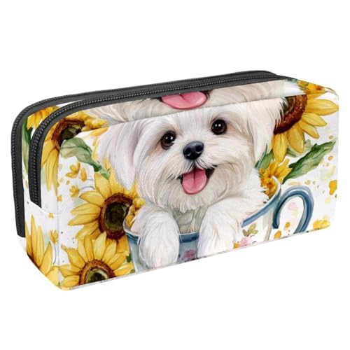 etoenbrc Federmäppchen, Sonnenblumen-Becher, Hunde-Federmäppchen mit Reißverschluss, wasserdichte Stifttasche, Bürobedarf, Schreibwaren-Organizer für Teenager, Mädchen, Erwachsene, Studenten, etoenbrc Federmäppchen, Sonnenblumen-Becher, Hunde-Federmäppchen mit Reißverschluss, wasserdichte Stifttasche, Bürobedarf, Schreibwaren-Organizer für Teenager, Mädchen, Erwachsene, Studenten, von etoenbrc
