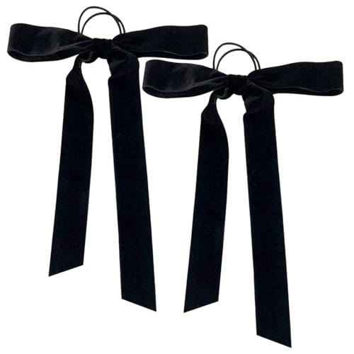 2pcs Frauen Mädchen Beuge Haare Bindungen Schwarze Haarbögen für Frauen elagant einfache Haarbandponytailhalter Haarzubehör Accessoires von eurNhrN