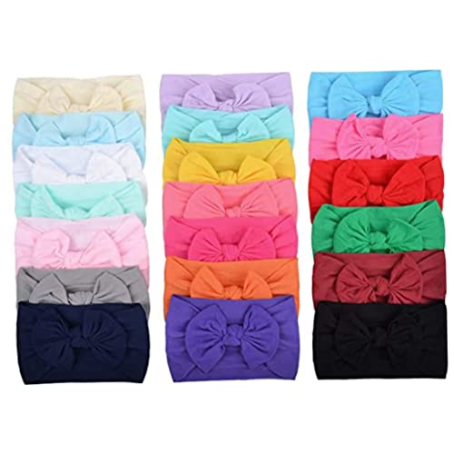 Baby -Mädchen Stirnbänder mit Bögen Nylon Haar Bogen Elastik Neugeborene Stirnbänder für Baby -Mädchen Kleinkinder 20pcs Baby Girl Stirnbänder von eurNhrN