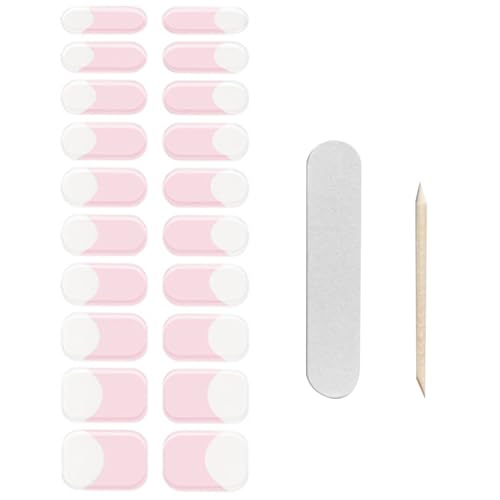 Halbhärtete Streifen 20pcs/Set französische Spitze Gelnagelaufkleber Salon-Qualität klarer Basisnagellackstreifen Gelnagel Kit für Frauen Mädchen DIY Maniküre 1 Nagelspitzen von eurNhrN