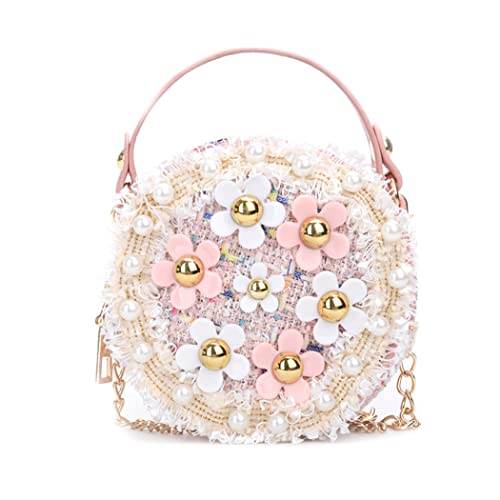 Kleine Mädchen Crossbody -Geldbörse mit Perlenblumen Mini süße Prinzessin Handtaschen Umhängetasche für Mädchen -Umhängetaschen von eurNhrN