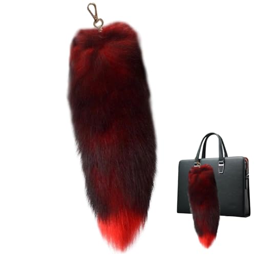 eurNhrN Therian Tail Therian Tail, 15-15,8 Zoll Fuchs Schwanzschlüsselkette, Mode flauschiger pelziger Schwanz, wunderschönes Kunstspielzeug für Handtaschen Rucksack 3 von eurNhrN