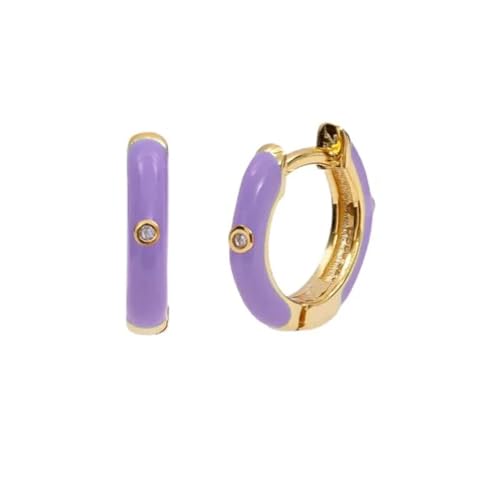 Ohrringe Ohrstecker Damen Schmuck Earrings Modische Lila Ohrringe Für Frauen, Schlichter Ins-Stil, Farbe Wassertropfen/Rechteck-Ohrringe, Pendientes W0472-Lila von exdas