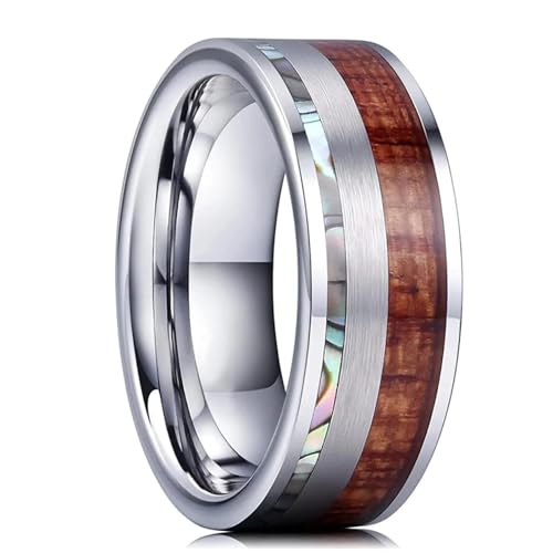 exdas Ring Ringe Damen Bijouterie Herren 8Mm Ring Herren Abalone Muschel Ringe Für Herren Damen Ehering 12 Silber von exdas