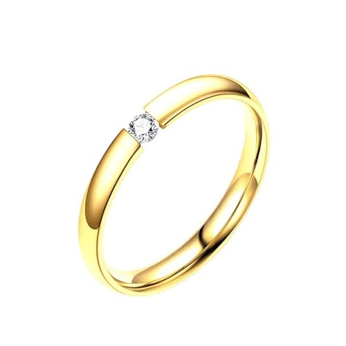 exdas Ring Ringe Damen Bijouterie Herren Dünne Paarringe Für Damen Und Herren, Klassisch, Schlicht, Statement-Ring, 9 Goldfarben von exdas