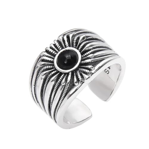 exdas Ring Ringe Damen Bijouterie Herren Männer Frauen Vintage Sonnenblume Fingerringe Punk Paar Party Rock von exdas