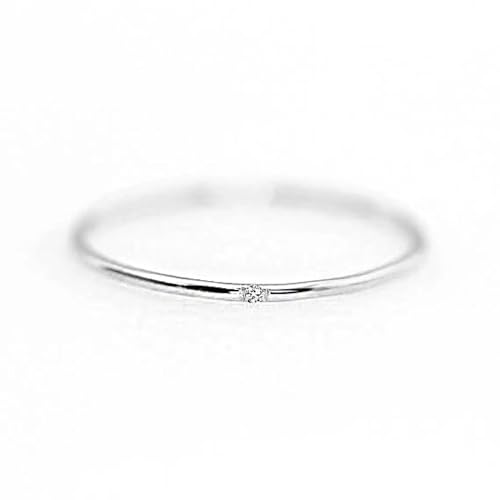 exdas Ring Ringe Damen Bijouterie Herren Minimale Einfache Kleine Ringe Für Frauen 1 Mm Voll Runder Minimalistischer Dünner Stapelring 10 Kcr101Onecz von exdas