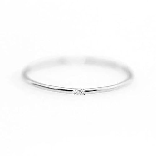 exdas Ring Ringe Damen Bijouterie Herren Minimale Einfache Kleine Ringe Für Frauen 1 Mm Voll Runder Minimalistischer Dünner Stapelring 8 Kcr104Twocz von exdas