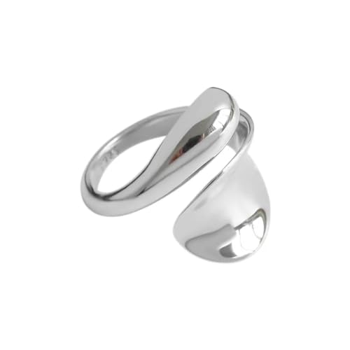 exdas Ring Ringe Damen Bijouterie Herren Minimalistische Glatte Ringe, Wassertropfen, Geometrisch, Party Für Damen, Größenverstellbar, Silber von exdas