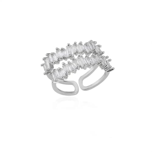 exdas Ring Ringe Damen Bijouterie Herren Rechteckige Ringe Für Damen, Bandring, Verlobung, Hochzeit, Jz4391P von exdas