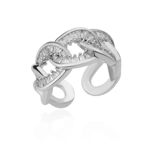 exdas Ring Ringe Damen Bijouterie Herren Ringe Für Damen, Verstellbarer Ring Mit Mikrofassung, Für Damen, Hochzeit, Jz4465P von exdas