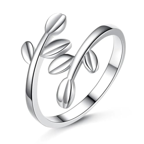 exdas Ring Ringe Damen Bijouterie Herren Ringe Mit Olivenblättern Für Party-Frauen, Verstellbarer Ring, Größenverstellbar von exdas