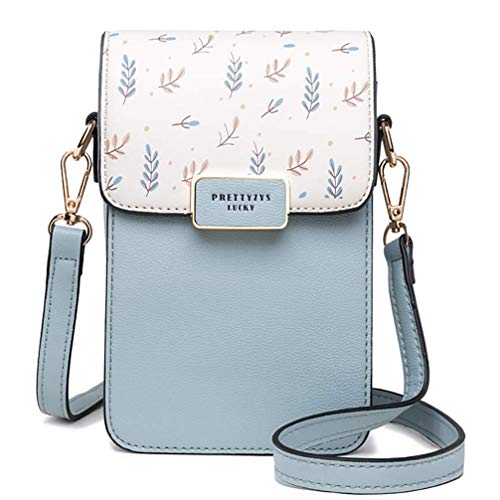 Fanshu Handy Tasche zum umhängen Damen klein umhängetasche für Handy Damen Leder Crossbody Handytasche mit Kartenfächer handyfach(Blau) von fanshu