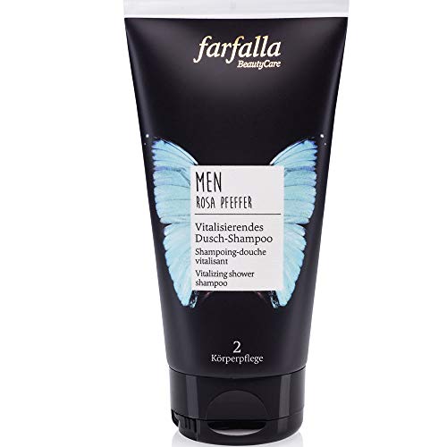 farfalla men Rosa Pfeffer vitalisierendes Dusch-Shampoo150 ml - 2 in 1 Haut & Haar - Belebt und Energetisiert - Duschgel Männerpflege von farfalla