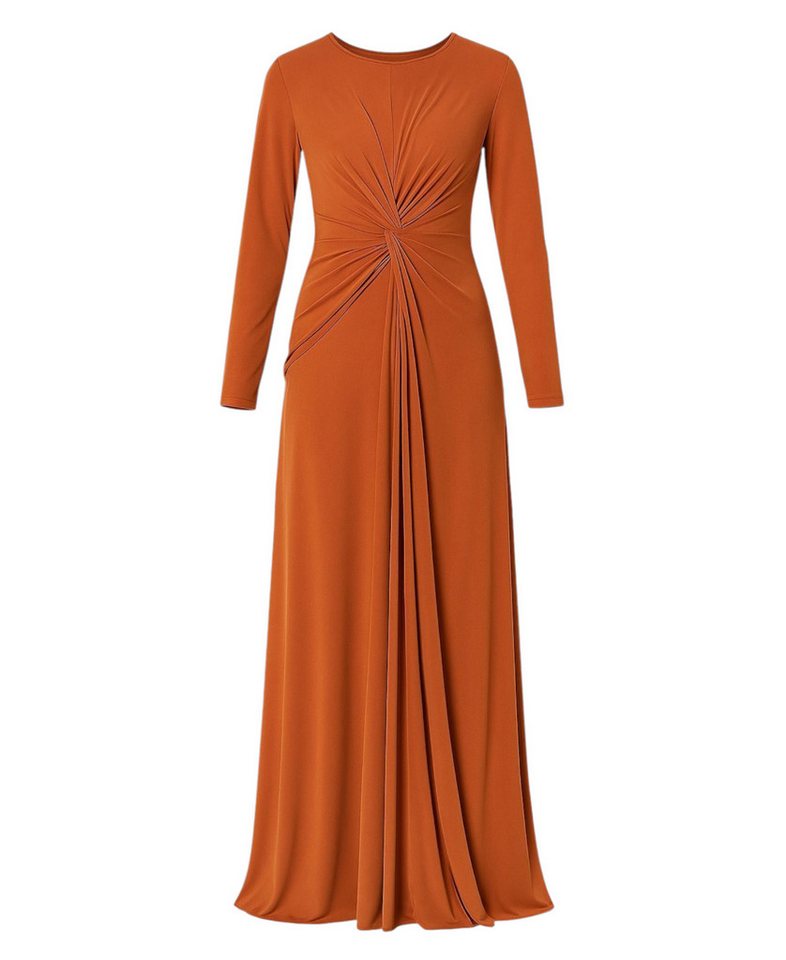 fashionshowcase Abendkleid Damen Elegantes Maxikleid - Modest Fashion, Hijab-freundlich Hochgeschlossener Kragen, Drapierung an der Taille fashionshowcase Abendkleid Damen Elegantes Maxikleid - Modest Fashion, Hijab-freundlich Hochgeschlossener Kragen, Drapierung an der Taille von fashionshowcase