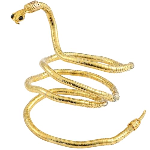 fdsmall Neacklace für Frauen Punk Halskette Flexible Biegbare Schlange Kette Wrap Armband Twistable Verstellbare Kette Manschette Armreif Schlange Schmuck für Frauen (Gold) von fdsmall