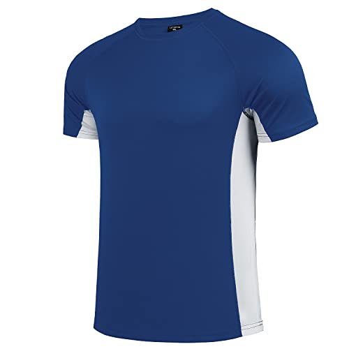 feooohosi Herren große größen Schwimmshirt Rash Guard Männer Schutz Beach T-Shirt Shortsleeve Übergröße(L,Blau) von feooohosi