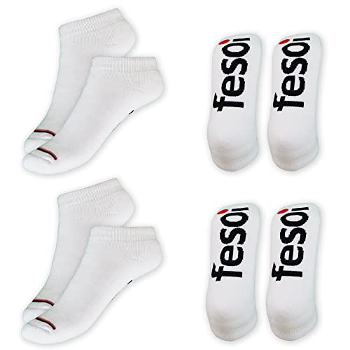 fesoi Sneakersocken 2 Paar No Show Socken Füßlinge gepolstert Silikon Anti Rutsch Ferse 35-38 von fesoi