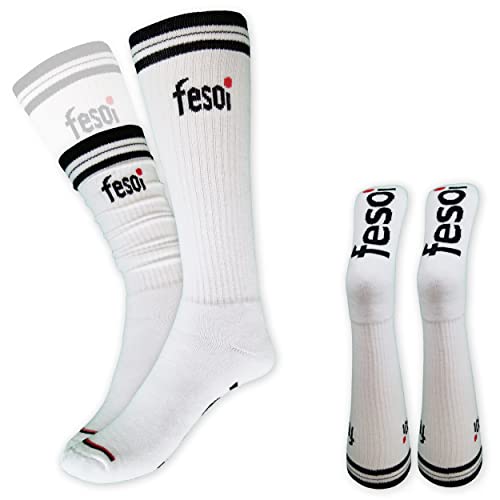 fesoi hohe Sportsocken Tubesocks Skater Socken weiß Baumwolle dick gepolstert 35-38 von fesoi