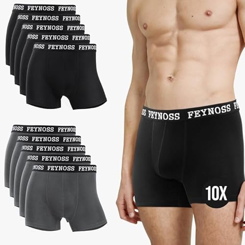 feynoss Unterhosen Männer,Boxershorts Herren 10er Pack,Herren Unterhosen-Atmungsaktive für Sommer Sport,M von feynoss