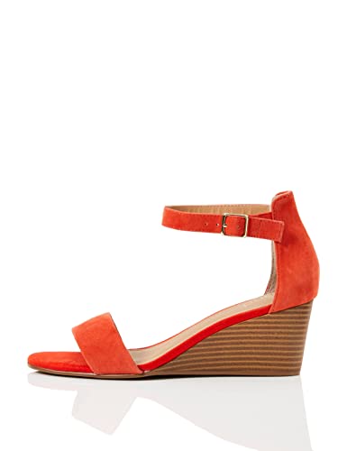 FIND Wedge Leather, Offene Sandalen, Orange (Orange), 36 EU (3 UK) von find.