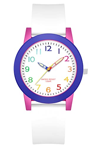 Armbanduhr Damen Uhr Mädchen Kinderuhr Junge Uhren Kids Watch Frauen Uhren Damenuhr mit Silikonarmband LED Licht Wasserdicht Jelly Bonbonfarbene Süßigkeiten Farbe Buntfarbig Analog Quarz Sportuhr von findtime