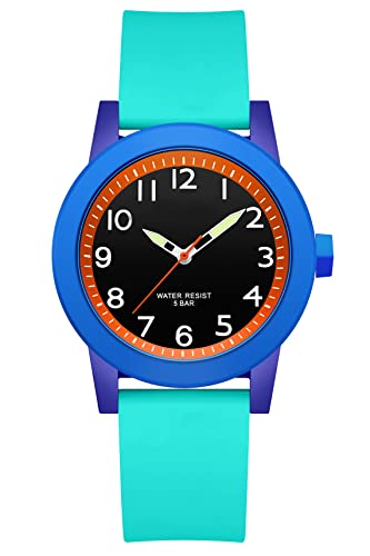 Armbanduhr Damen Uhr Mädchen Kinderuhr Junge Uhren Kids Watch Frauen Uhren Damenuhr mit Silikonarmband LED Licht Wasserdicht Jelly Bonbonfarbene Süßigkeiten Farbe Buntfarbig Analog Quarz Sportuhr von findtime