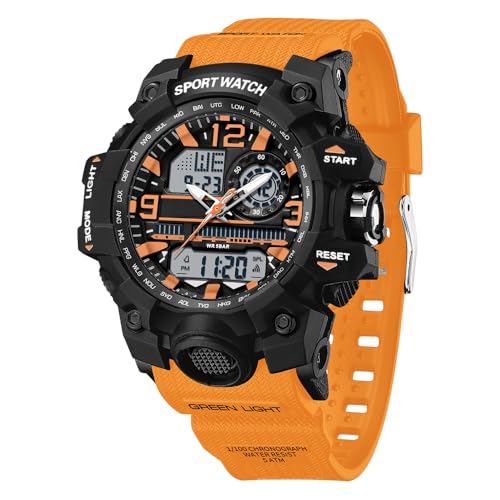 Digitaluhr Damen Sportuhren für Damen Armbanduhr Damenuhr Digital Uhr wasserdichte Outdoor Digitaluhr für Mädchen LED-Leuchtdisplay mit Analogen Zeigern und Digitalen Zahlen von findtime