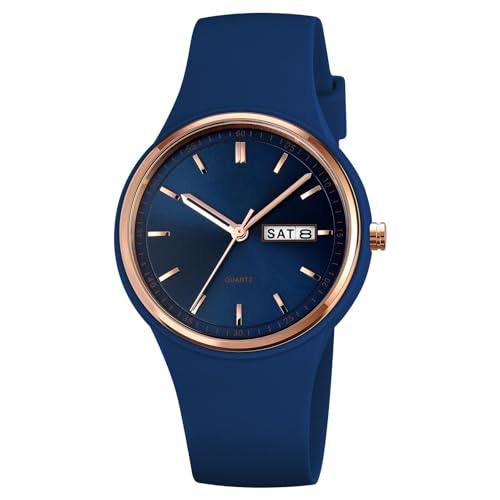 Uhr Damen Armbanduhr Damenarmbanduhr Mädchen Weiß Blau Damenuhr Schwarz mit Silikonarmband Buntfarbig Senioren Frauen Rosa Uhren Analog Quarz Wasserdicht Jelly Süßigkeit Uhr für Kinder Junge von findtime