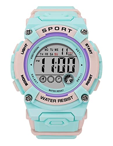 Uhr Damen Armbanduhr Digital Elektronisch Jelly Süßigkeiten Farbe Buntfarbig Frauen Uhren Damenuhr mit Silikonarmband Wasserdicht Sportuhr für Mädchen Kinderuhr Junge Kids Watch Wecker Licht Stoppuhr von findtime