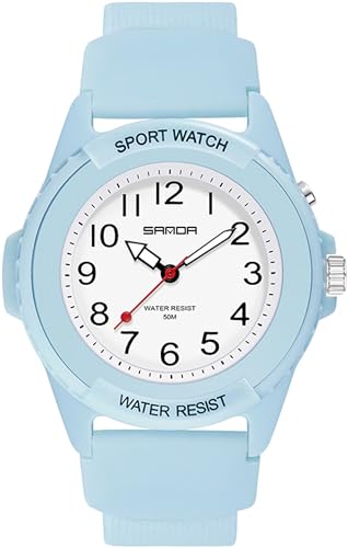 findtime Armbanduhr Damen Blau Minimalistisch Analog Quarz Damenuhr mit Nachtlicht für Frauen Student Teenager Mädchen wasserdichte Damenarmbanduhr von findtime