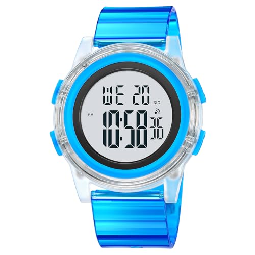 findtime Digitaluhr Damen Damenuhr Digital Armbanduhr Damen Sportuhr Damen wasserdichte Damenuhren Große Zahlenanzeige mit Weichem Gummiarmband und LED-Leuchtdisplay/Wecker/Stoppuhr von findtime