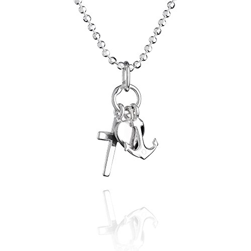 fish Kinderkette Mädchen Jungen Hals-Kette Sterling-Silber 925 Anhänger Glaube Liebe Hoffnung längen-verstellbar Schmucketui Baby Geschenk von fish