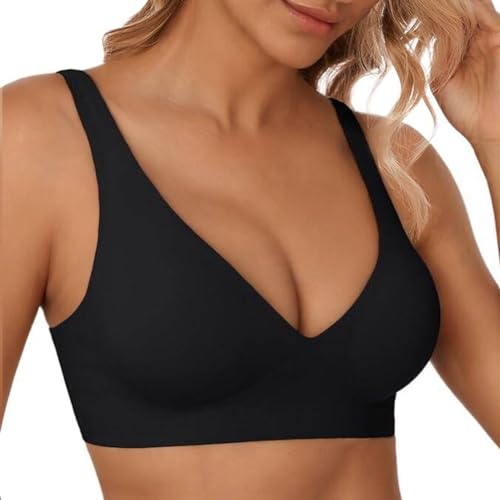 flintronic Nahtloser BH Damen, Weich Bralette, Ohne Bügel, V Ausschnitt, Ultrakomfortable, Seamless Bra, T-Shirts BH, Damen Soft-BH Täglicher von flintronic