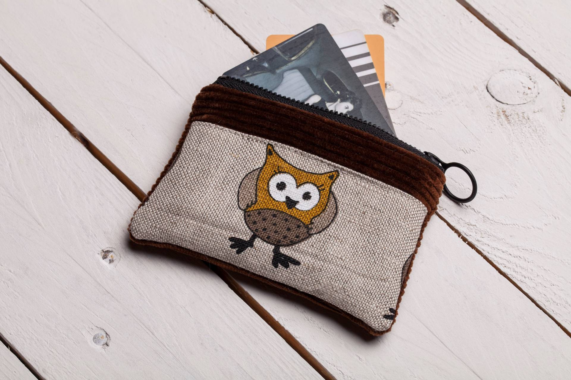 Etui Mini Tasche, Eulen Design, Geldbörse, Kartentasche, Kleine Reißverschlusstasche, Kopfhörertasche, Münzen Kleines Weihnachtsgeschenk von formaliberum