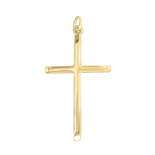 Lucchetta - Echtes 18K Gold Christliches Kreuz Anhänger | für Männer und Frauen | für Kette bis zu 4mm von forme di Lucchetta