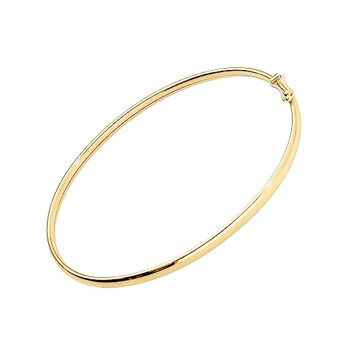 Lucchetta - Armreif aus 9K (375) Gelbgold - 18 cm - Ovalform | Goldarmband Damen 375 Echtgold | Hochwertiges Schmuck hergestellt in Italien von forme di Lucchetta