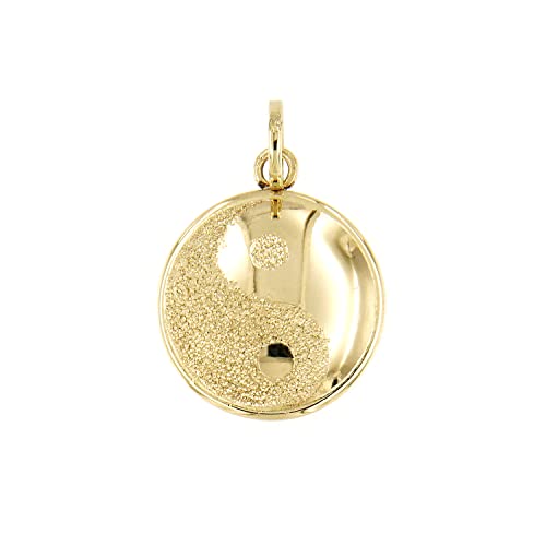 Lucchetta - Klein Yin-Yang-Anhänger aus echtem 14k Gold, Symbol für Harmonie | Goldanhänger Damen Mädchen 585 Echtgold | für Kette (bis zu 4 mm) | hergestellt in Italien von forme di Lucchetta