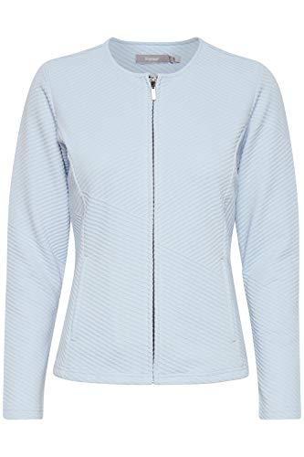 fransa FRVECARDI Damen Strickjacke Feinstrick Cardigan Strickcardigan mit Rundhalsausschnitt und Reißverschluss, Größe:2XL, Farbe:Cashmere Blue (144115) von fransa