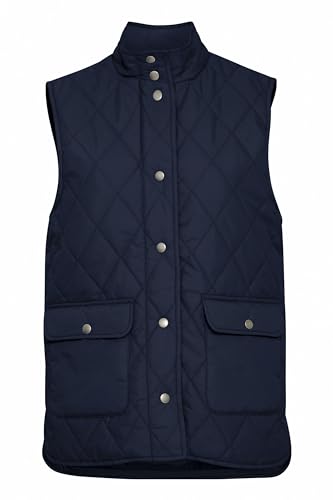 fransa FRLENNI VEST 1 Damen Steppweste Weste teilweise wattiert Stehkragen 100% Polyester regular fit, Größe:XXL, Farbe:Navy Blazer (193923) von fransa