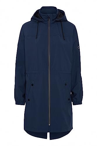 fransa FRPAFASA Damen Übergangsjacke Jacke Übergangsmantel Parka Lange Jacke mit Kapuze mit hochabschließendem Kragen, Größe:2XL, Farbe:Navy Blazer (193923) von fransa