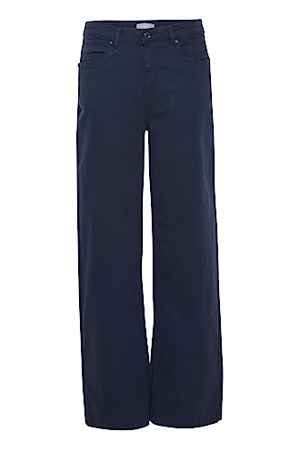 fransa FRTwill Damen Jeans Denim Hose mit Stretch 5-Pocket Wide Leg Tight Fit High Waist, Größe:40, Farbe:Navy Blazer (193923) von fransa